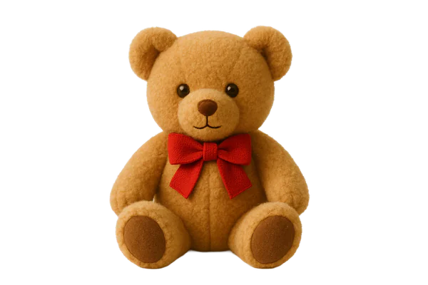 Teddy bear with red bow